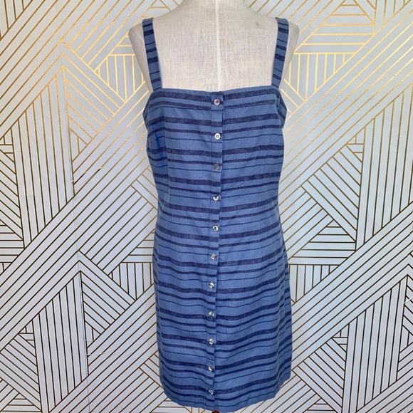 Mara Hoffman Sheath Mini Dress Denim MultiStripe - Picture 2 of 8